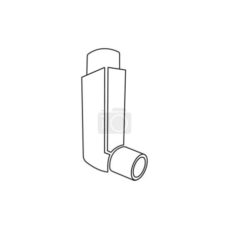Illustration for Inhaler line vector icon on white background - Royalty Free Image