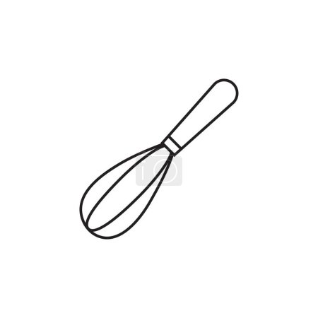 Illustration for Egg beater outline icon, wire whisk vector symbol isolated white background - Royalty Free Image