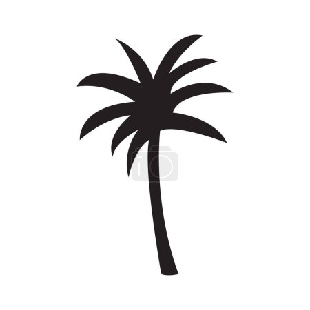 Téléchargez les illustrations : Icône vectorielle palmier isolée sur fond blanc - en licence libre de droit
