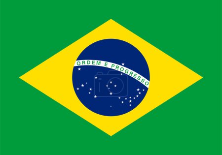 Illustration for Brazil flag, vector illustration - Royalty Free Image