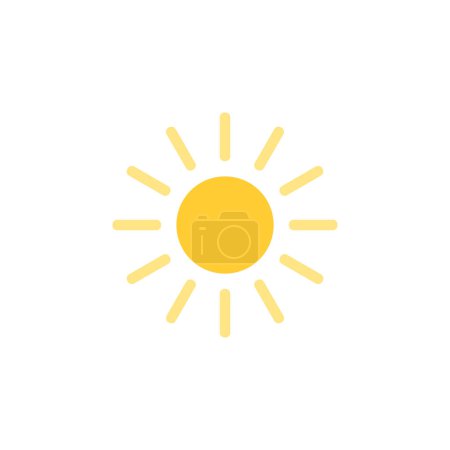 Téléchargez les illustrations : Icône soleil sur fond blanc - en licence libre de droit