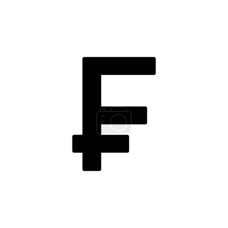 Téléchargez les illustrations : Signe vectoriel Franc suisse, icône franc isolée sur fond blanc - en licence libre de droit