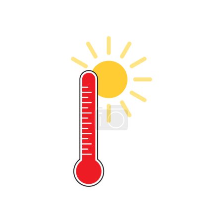 Illustration for Temperature increasing icon on white background - Royalty Free Image
