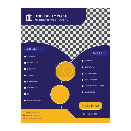 Illustration for Creative university and education design template - Royalty Free Image