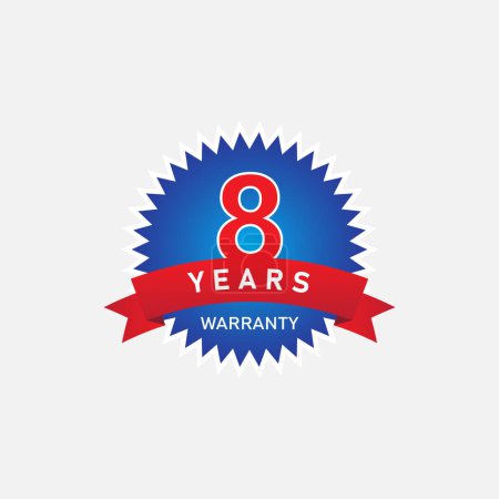 Illustration for Eight years warranty label design vector illustration - Royalty Free Image