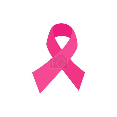 Illustration for Breast cancer pink icon on white background - Royalty Free Image