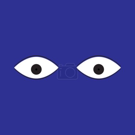 Illustration for Two eyes on blue background vector illustration that look at you - Royalty Free Image