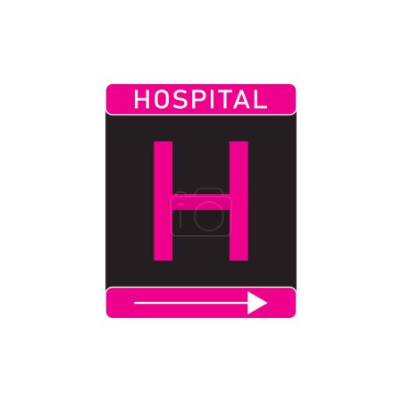 Illustration for Forward Hospital sign on white background - Royalty Free Image
