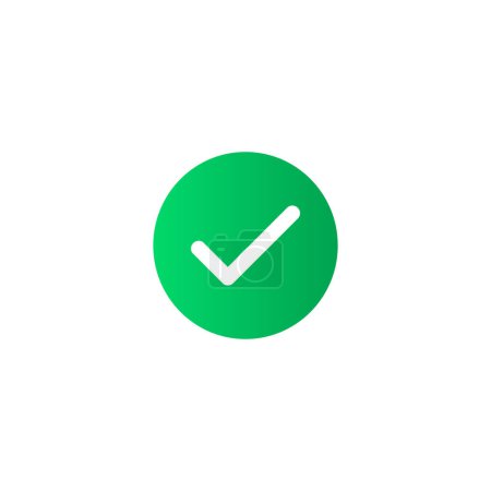 Illustration for Checkmark symbol, wright icon, tick sign in realistic button style - Royalty Free Image