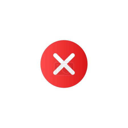 Ilustración de Cancelar icono plano. Signo de cruz, símbolo de declinación aislado sobre fondo blanco - Imagen libre de derechos