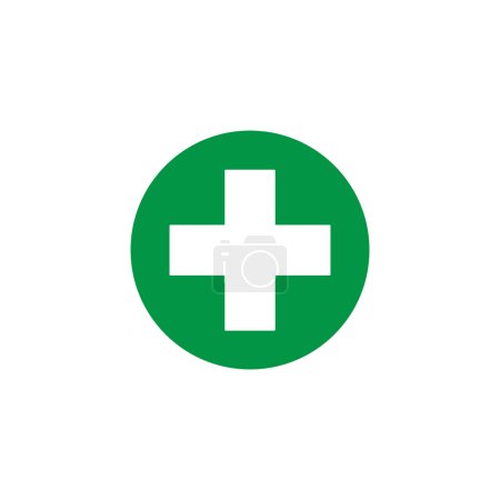 Illustration for The universal first aid symbol. Medical pharmacy flat vector icon isolated on white background - Royalty Free Image