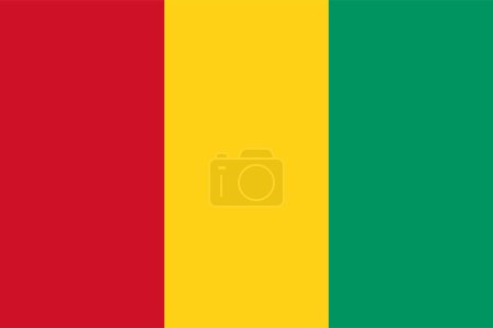 Illustration for Guinea flag vector illustration with official colors and accurate proportion - Royalty Free Image