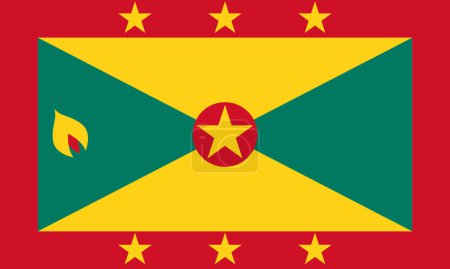 Illustration for Grenada flag vector illustration with official colors and accurate proportion - Royalty Free Image