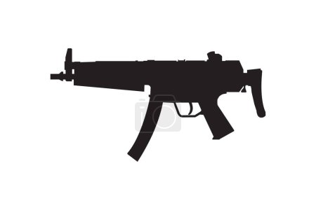 Ilustración de Arma MP5 sobre fondo blanco - Imagen libre de derechos