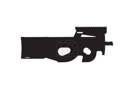 Ilustración de Arma P90 sobre fondo blanco - Imagen libre de derechos
