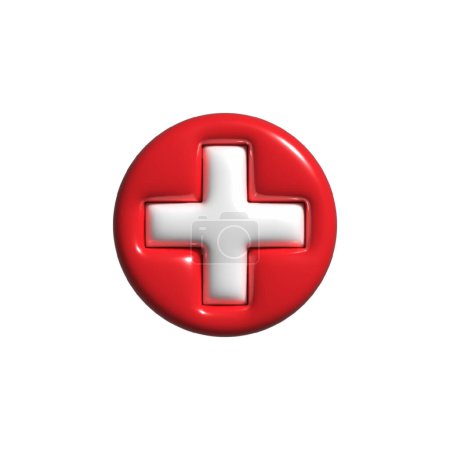 Illustration for 3d First aid symbol on white background - Royalty Free Image