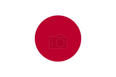 Illustration for Japan flag vector illustration with official colors and accurate proportion - Royalty Free Image
