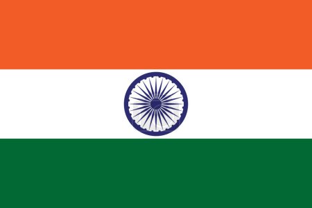 Téléchargez les illustrations : Illustration vectorielle du drapeau de l'Inde avec couleurs officielles et proportion précise - en licence libre de droit