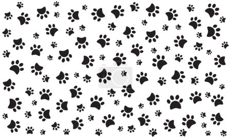 Illustration for Cat footstep pattern isolated on white background - Royalty Free Image