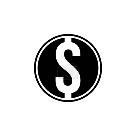 Ilustración de Dólar icono aislado sobre fondo blanco - Imagen libre de derechos
