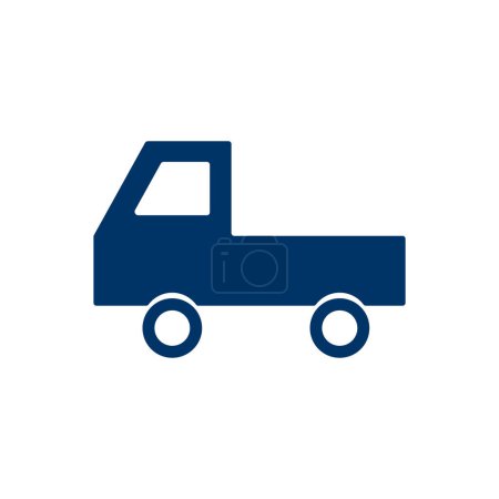 Téléchargez les illustrations : Icône de camion de livraison isolé sur fond blanc - en licence libre de droit