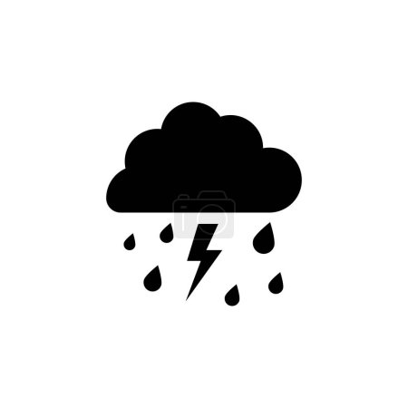 Ilustración de Cielo con gotas de lluvia y flash - Imagen libre de derechos