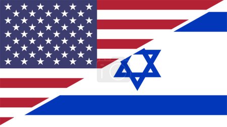 Téléchargez les illustrations : États-Unis et Israël drapeaux fond - en licence libre de droit