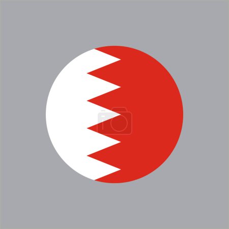 Illustration for The national flag of Bahrain vector illustration in circle on white background - Royalty Free Image