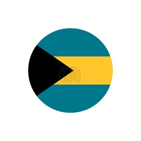Illustration for The national flag of Bahamas vector illustration in circle on white background - Royalty Free Image