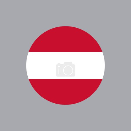Ilustración de La bandera nacional de Austria vector ilustración en círculo sobre fondo blanco - Imagen libre de derechos