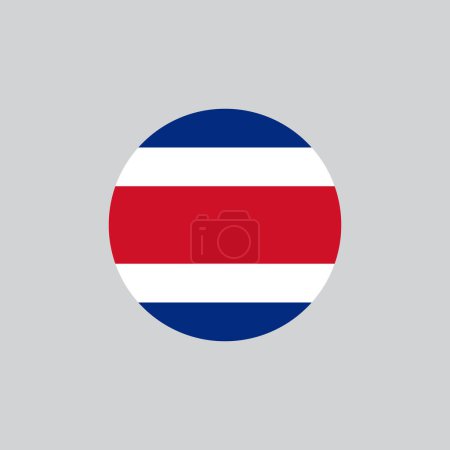 Illustration for The national flag of Costa Rica vector illustration in circle on white background - Royalty Free Image