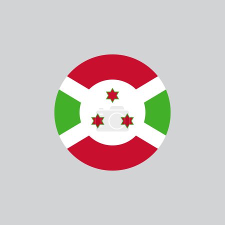 Illustration for The national flag of Burundi vector illustration in circle on white background - Royalty Free Image