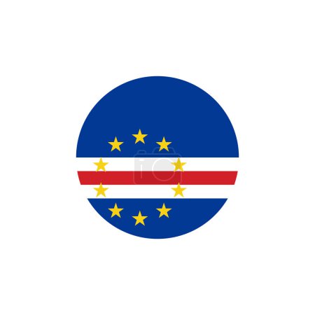 Téléchargez les illustrations : Le drapeau national du Cap Vert illustration vectorielle en cercle sur fond blanc - en licence libre de droit