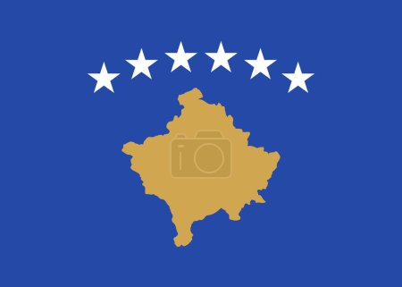 Illustration for The national flag of Kosovo vector illustration with official color - Royalty Free Image