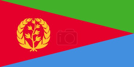 Illustration for The national flag of Eritrea vector illustration with official color - Royalty Free Image