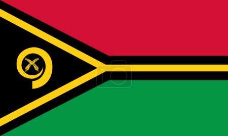 Ilustración de La bandera nacional de Vanuatu vector ilustración con el color oficial - Imagen libre de derechos