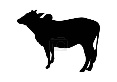 Téléchargez les illustrations : Silhouette noire de vache. illustration vectorielle - en licence libre de droit