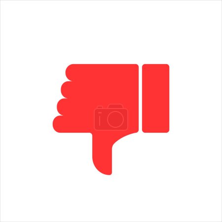Illustration for Red color dislike vector icon isolated on white background - Royalty Free Image