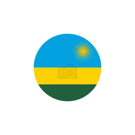 Round Rwanda flag, vector illustration