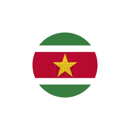 Round Suriname flag, vector illustration