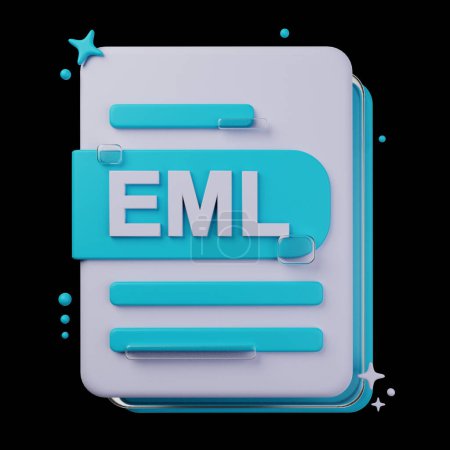 Photo for File Format 3D Icon Pack. 3d illustration of EML ile format - Royalty Free Image