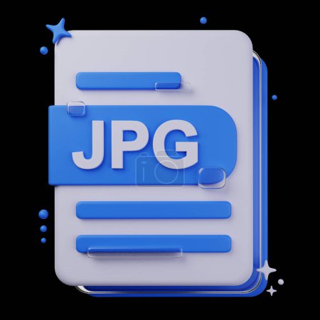 Photo for File Format 3D Icon Pack. 3d illustration of JPG file format - Royalty Free Image