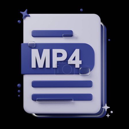 Photo for File Format 3D Icon Pack. 3d illustration of MP4 file format - Royalty Free Image