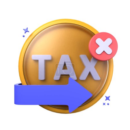 Foto de Evasión fiscal de la ilustración 3d aislado sobre fondo blanco. Concepto 3D de impuestos. 3d renderizar - Imagen libre de derechos