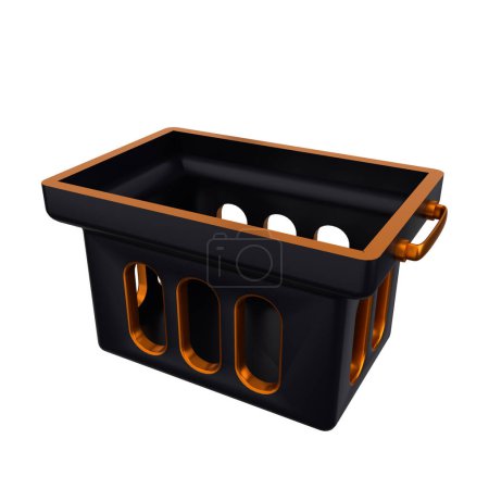 Photo for 3d illustration of shopping basket. black friday 3D concept. 3d render - Royalty Free Image