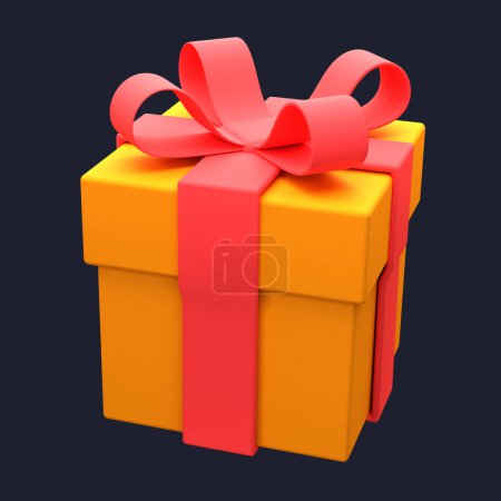 Photo for 3d illustration gift box object. 3D creative Christmas design icon. 3D Rendering. - Royalty Free Image