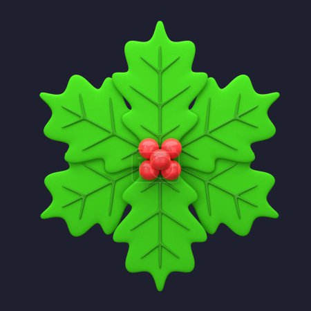 Photo for 3d illustration mistletoe object. 3D creative Christmas design icon. 3D Rendering. - Royalty Free Image