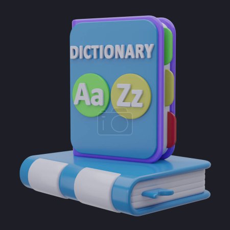 Photo for Dictionary of 3d illustration. Library 3D icon Concept. 3d render - Royalty Free Image