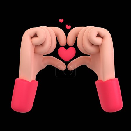 Photo for 3d illustration hand shaved love object. 3D creative Valentine design icon. 3D Rendering - Royalty Free Image