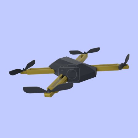Close up of a small yellow and black airplane flying in the sky. Suitable for aviation and travel themed designs. Skyward adventures.